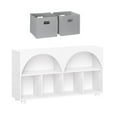 thumbnail image 1 of RiverRidge Kids Curve Appeal 46in Arched Bookcase with Cubby Storage Shelf and 2 Gray Bins, 1 of 3