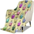 thumbnail image 1 of Kids Cute Boba Tea Cartoon Throw Blanket for Boys and Girls 50"X40" Blanket with Bubble Tea on It Suitable for All Season, 1 of 6