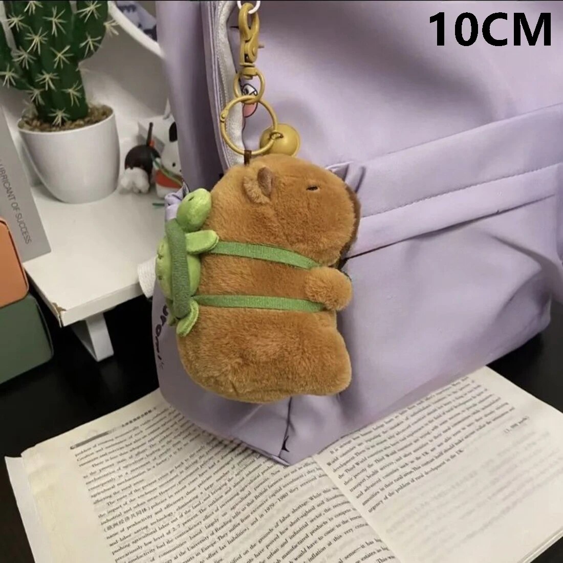 Capybara Plush With Turtle Backpack - 10" Kawaii Stuffed Animal, Detachable Backpack, Cute Gift For Girls