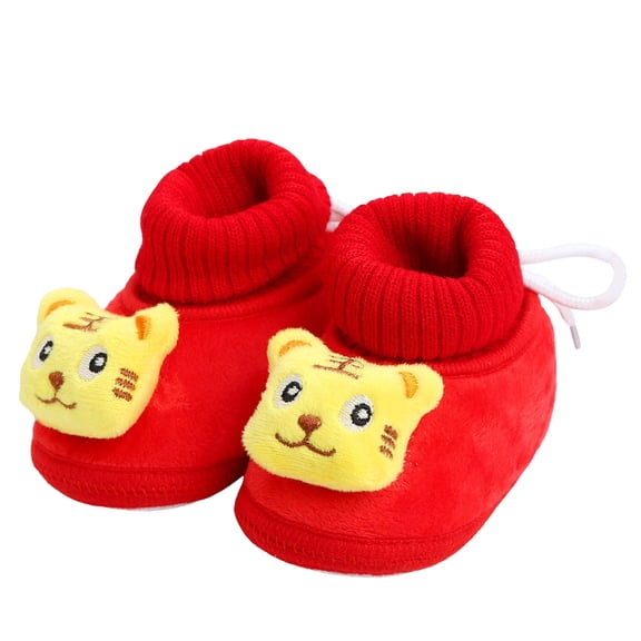 Kids Cute Cartoon High Top Walking Shoes for Boys Girls Winter Fleece Lined Non Slip House Bootie Slippers