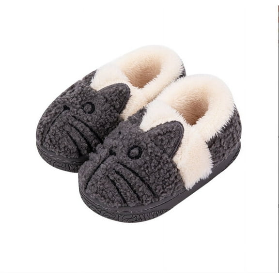 Kids Cute Cat House Slippers Girls Boys Warm Slippers Bedroom Home Slippers Indoor House Home Shoes