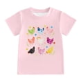 thumbnail image 1 of Kids Cute Chicken Print T-Shirt Boys Girls Stylish Graphic Crew Neck Short Sleeve Tee Summer Casual Daily Outdoor Top(Light Pink2,7-8 Years), 1 of 4