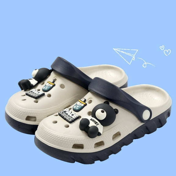 Kids Cute Clogs Cartoon Garden Shoes Boys Girls Slides Slippers Indoor Outdoor Children Water Shower Beach Pool Sandals