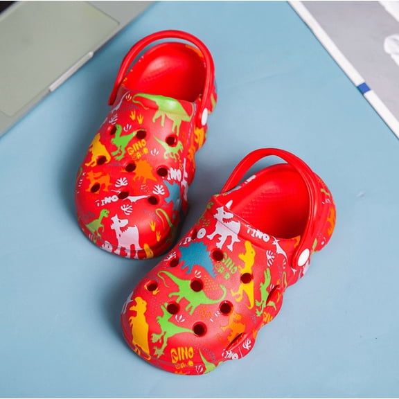 Kids Cute Clogs Cartoon Garden Shoes Boys Girls Slides Slippers Indoor Outdoor Children Water Shower Beach Pool Sandals