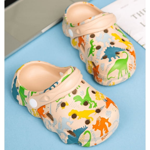 Kids Cute Clogs Cartoon Garden Shoes Boys Girls Slides Slippers Indoor Outdoor Children Water Shower Beach Pool Sandals
