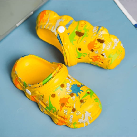 Kids Cute Clogs Cartoon Garden Shoes Boys Girls Slides Slippers Indoor Outdoor Children Water Shower Beach Pool Sandals