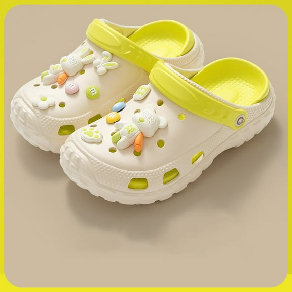 Kids Cute Clogs Cartoon Garden Shoes Boys Girls Slides Slippers Indoor Outdoor Children Water Shower Beach Pool Sandals