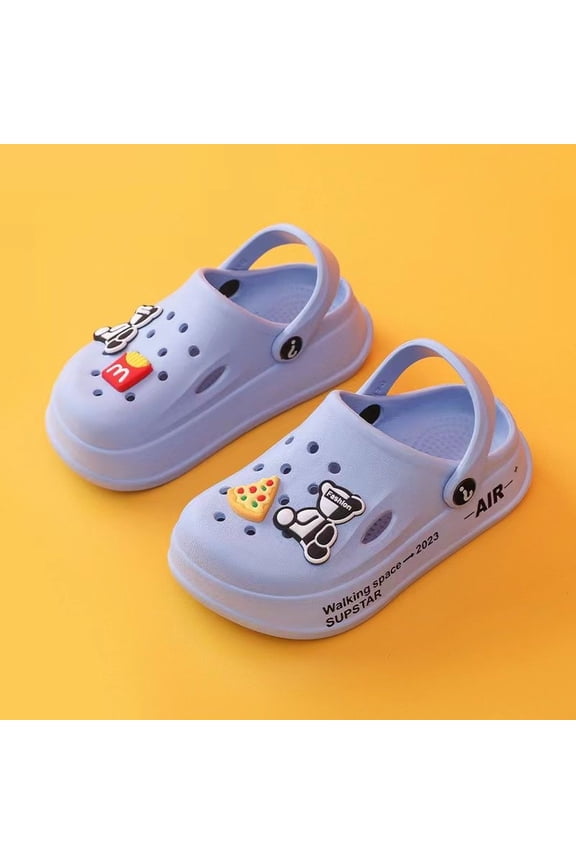 Kids Cute Clogs Cartoon Garden Shoes Boys Girls Slides Slippers Indoor Outdoor Children Water Shower Beach Pool Sandals
