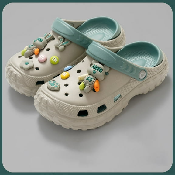 Kids Cute Clogs Cartoon Garden Shoes Boys Girls Slides Slippers Indoor Outdoor Children Water Shower Beach Pool Sandals