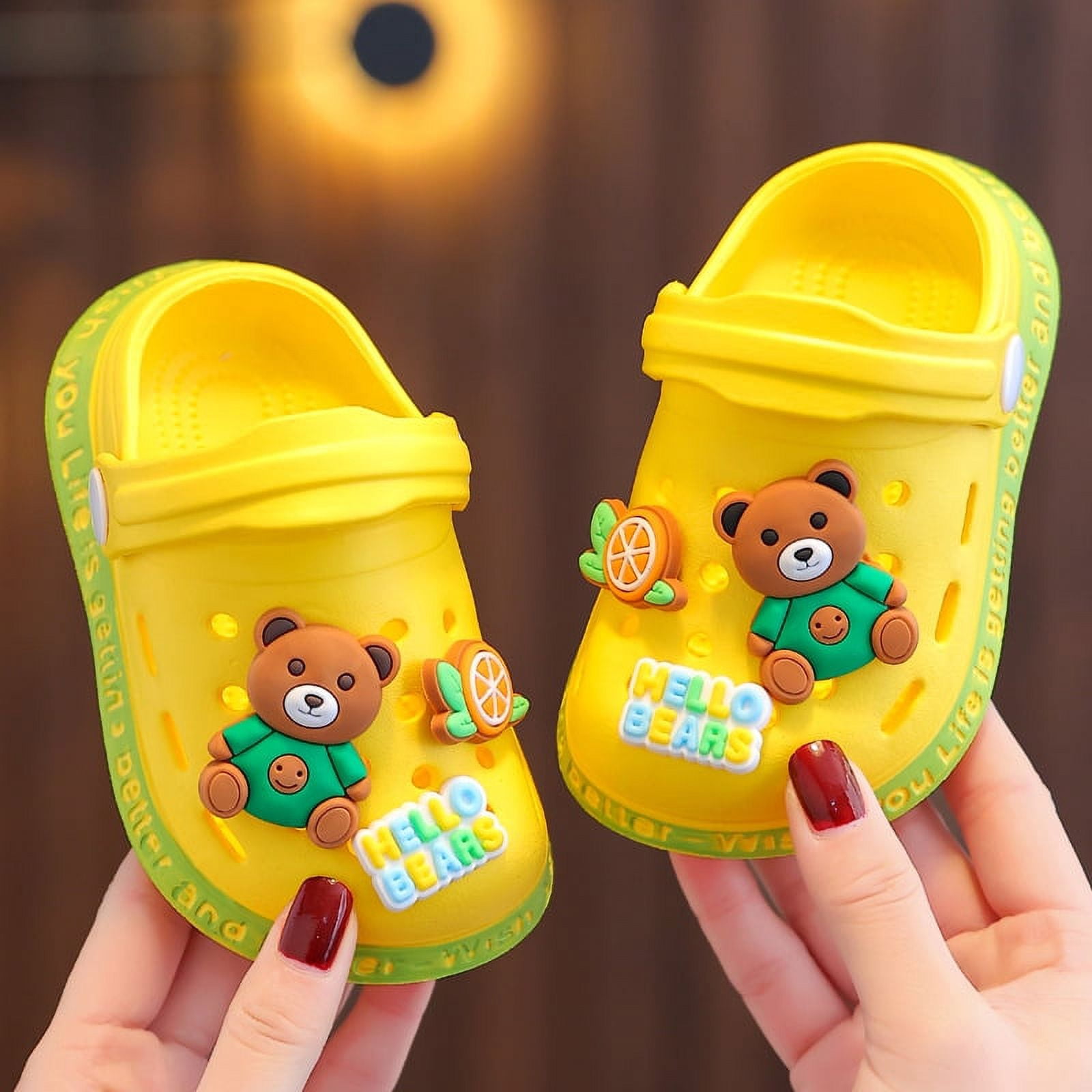 Kids Cute Clogs Cartoon Garden Shoes Boys Girls Slides Slippers Indoor ...