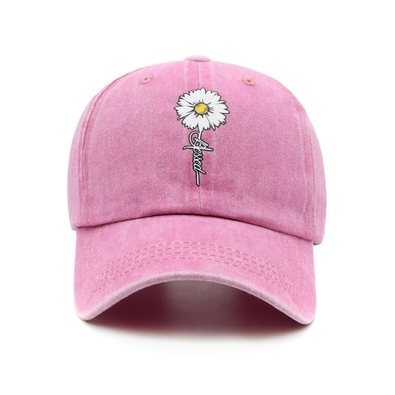 Kids Cute Daisy Blessed Hat Youth Faith Vintage Washed Baseball Cap