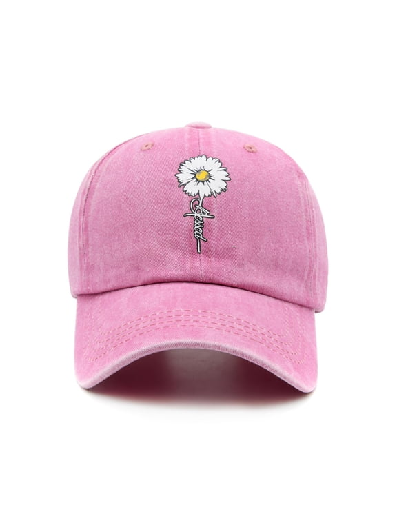 Kids Cute Daisy Blessed Hat Youth Faith Vintage Washed Baseball Cap