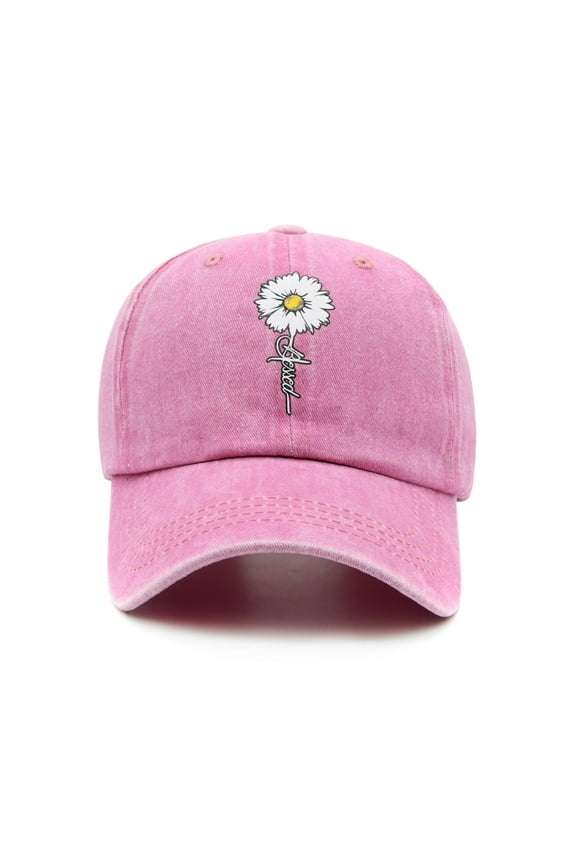 Kids Cute Daisy Blessed Hat Youth Faith Vintage Washed Baseball Cap