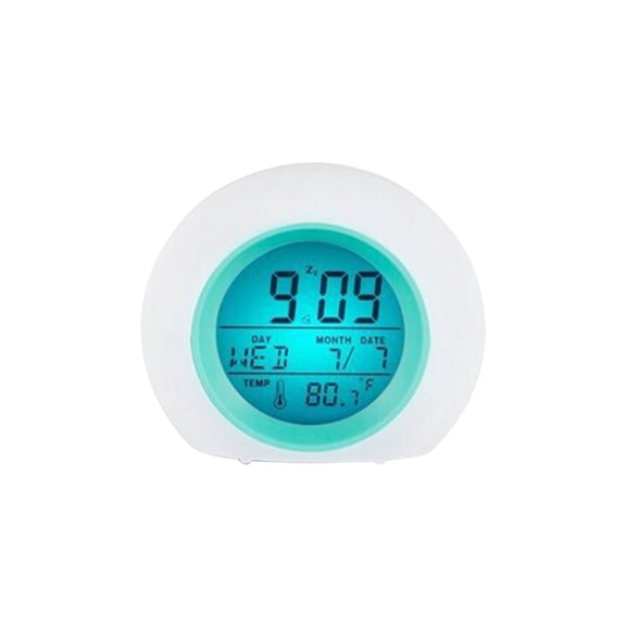 Kids Cute Digital Alarm Clock, 7 Color Changing Night Light, Temperature Date Display, Snooze OK To Wake Sleep Trainer for Bedroom