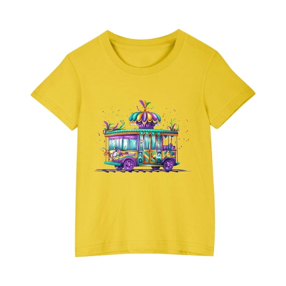 Kids Cute Going Out Tshirts Girls Loose Casual Cotton Summer Graphic Tees Tops Kids Trendy Clothes Lounge Wear Yellow， 3 Years