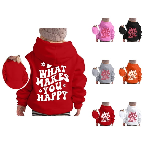 Kids Cute Graphic Hoodie Sweatshirt Long Sleeve Pullover Soft Crewneck Top for Girls Everyday Casual Outfit