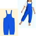 thumbnail image 1 of Kids Cute Jumpsuit Girls Overalls Kids Casual Sleeveless Girls Loose Rompers with Pockets Blue Jumpsuits Summer Clothes for Girls 9-10 Years, 1 of 4