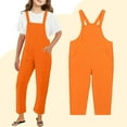 thumbnail image 1 of Kids Cute Jumpsuit Kids Casual Sleeveless Romper Girls 1 Piece Rompers with Pockets Orange Jumpsuits Summer Clothes Kids 6-7 Years, 1 of 5