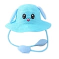 thumbnail image 1 of Kids Cute Rabbit Ear Moving Straw Sun Hat, Children's Fun Summer Beach Cap, 1 of 3