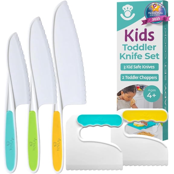 Kids' Cutting Set | Montessori Safe Kitchen Knives for Cooking| Kitchen Safety for Toddlers | Boost Confidence and Encourage Picky Eaters
