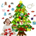 Kids DIY Felt Christmas Tree with 32pcs Set Wall Hanging with LED