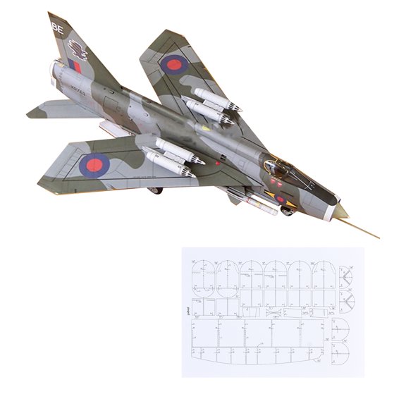 Kids DIY Model Toys British Lightning F Mk.6 Fighter Paper Model for Aviation Collectibles