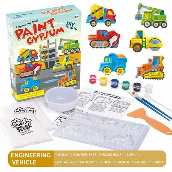 Kids DIY Painting Plaster Kit-Holiday Gift for Children to Cultivate Creativity & Hands-On Skills