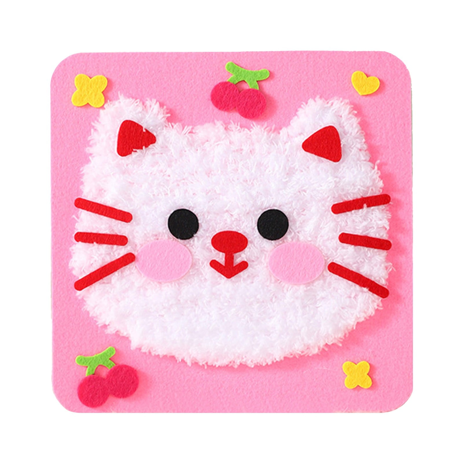 Kids' DIY Wool Embroidery Kit Cartoon Design For Hand Threading Art ...