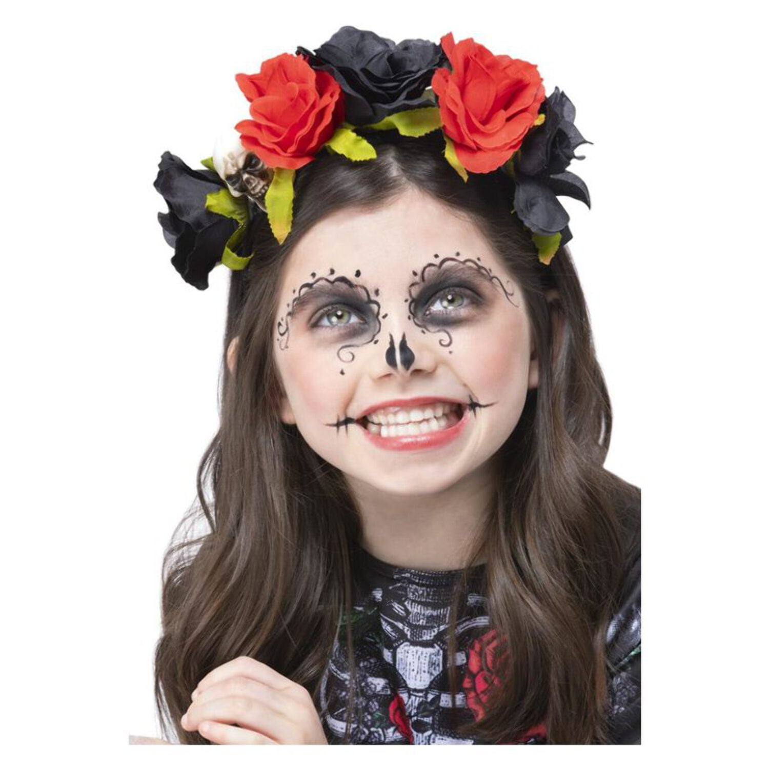 Kids DOTD Black & Red Rose Headband Child Kids DOTD Black & Red Rose Headband Child