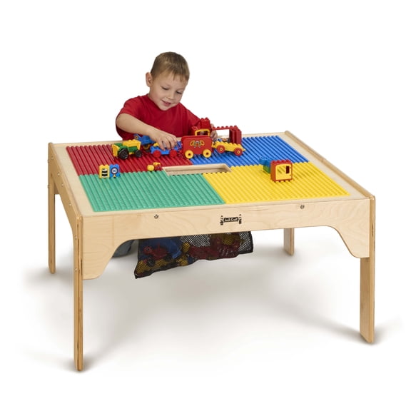 Kids DUPLO® Compatible Wood Short Storage Table