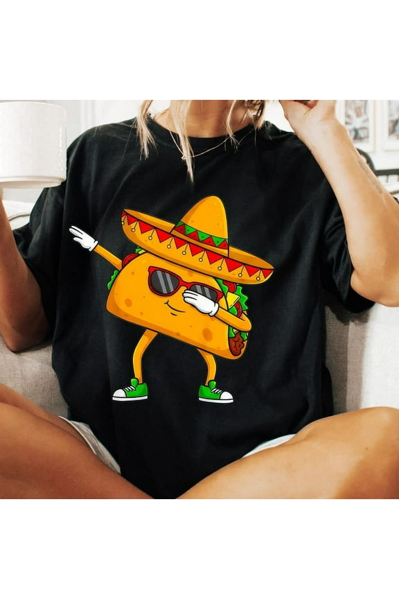 Kids Dabbing Taco Cinco de Mayo Shirt, Funny Mexican Food Dab Design for Boys, Cute Fiesta Party Tee for Kids, Cinco de Mayo Outfit