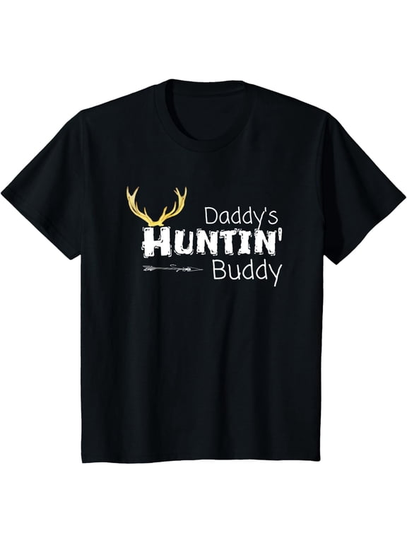 Kids Daddys Hunting Buddy Clothes Boy Girl Toddler Deer Hunter T-Shirt