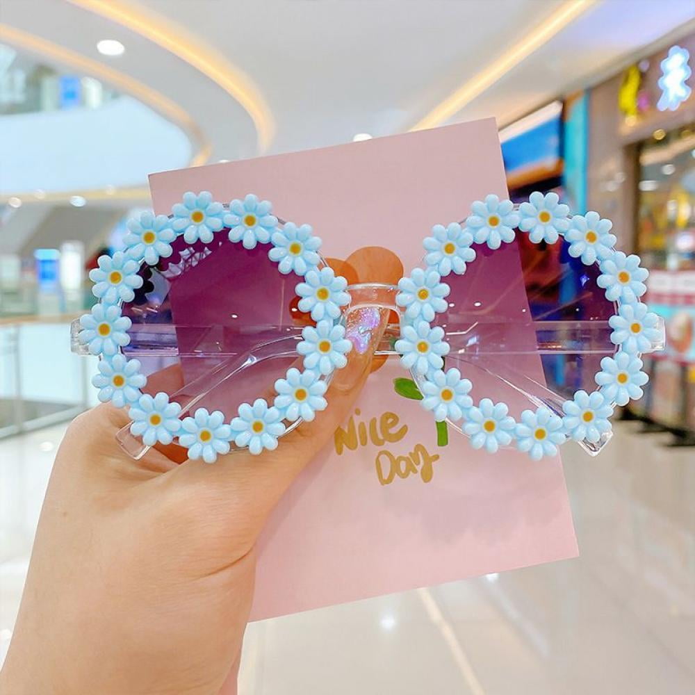 Kids Daisy Sunglasses Flower Round Sunglasses for Toddler Funny Sunglasses Party Child Beach Party Eyewear
