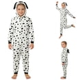 thumbnail image 1 of Kids Dalmatian Print Sleepsuit Black & White Spotted Bodysuit Cozy Dotted One-Piece with Ears Hood Clothes, 1 of 9