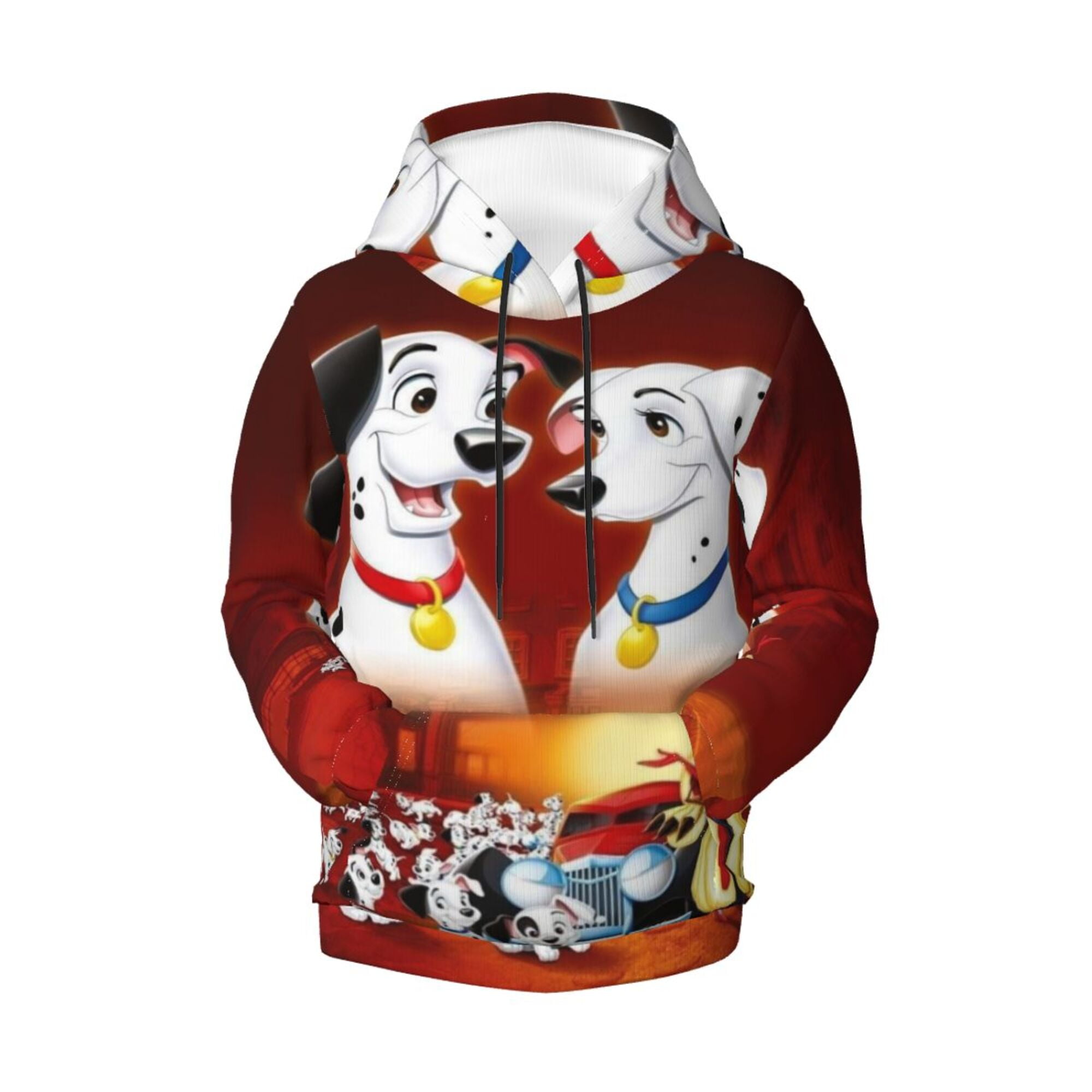 GLUDEAR Men's 3D Printed Wolf Hoodie - Full Zip Graphic Sweatshirt With Drawstring Hood & Side Pockets (Two Horse Beach, Small)