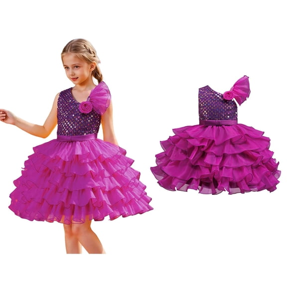 Kids Dance Purple Sequin Dress Tulle Dance Dresses Dance Dance Clothes Street Dance Outerwear 9-10 Years