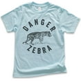 thumbnail image 1 of Kids Danger Zebra Shirt, Youth Kids Boy Girl T-Shirt, Tiger Shirt, Cute Animal Lover Shirt, Light Blue, Medium, 1 of 4