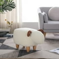 thumbnail image 1 of Kids Decorative Animal Sofa Stool, Ottoman Bedroom Furniture, Little Sheep Kids Footstool, Home Cartoon Chair with Solid Wood Legs, Decorative Footstool for Office, Bedroom, Playroom, Living Room, 1 of 8