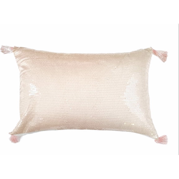 Kids Decorative Pink Sequin Throw Pillow with insert
