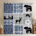 thumbnail image 1 of Deer Bear Curtains & Drapes, Rustic Farmhouse Curtains 52"Wx84"L 2 Panels, Vintage Adventure Camping 30%-50% Blackout Curtains Teens Adult,Cabin Lodge Plaid Window Curtains Deer Gifts, 1 of 5