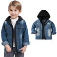 thumbnail image 1 of Kids Denim Jacket Long Sleeve Denim Hoodie Blue Jean Jacket Boys Spring Jackets Boy Jackets 4-5 Years, 1 of 9