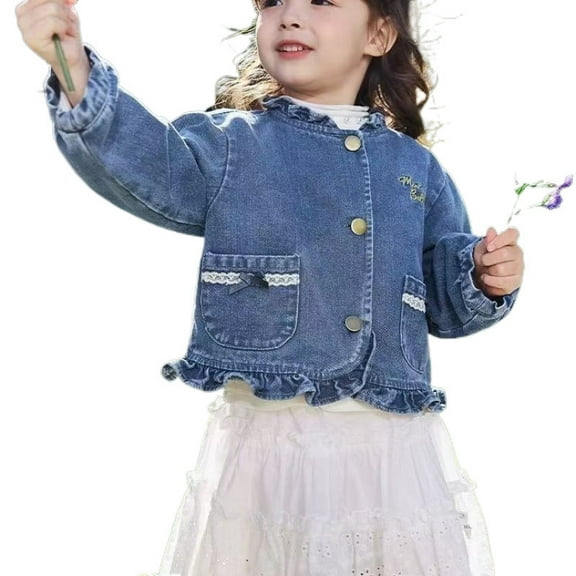 Kids Denim Jacket Toddler Baby Boy Girls Button Down Jean Jacket Fashion Denim Jacket