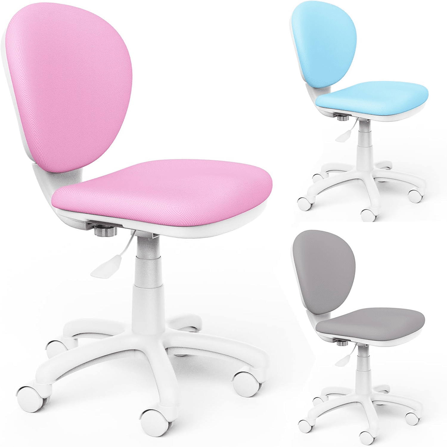 Kids Desk Chair Armless Cute Study Chair for Kids Ergonomic Computer