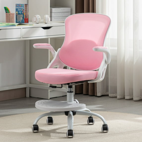 Kids Desk Chair, Children Study Chair with Adjustable Height,Swivel Mesh Computer Chair for Youth in Home Bedroom,Pink