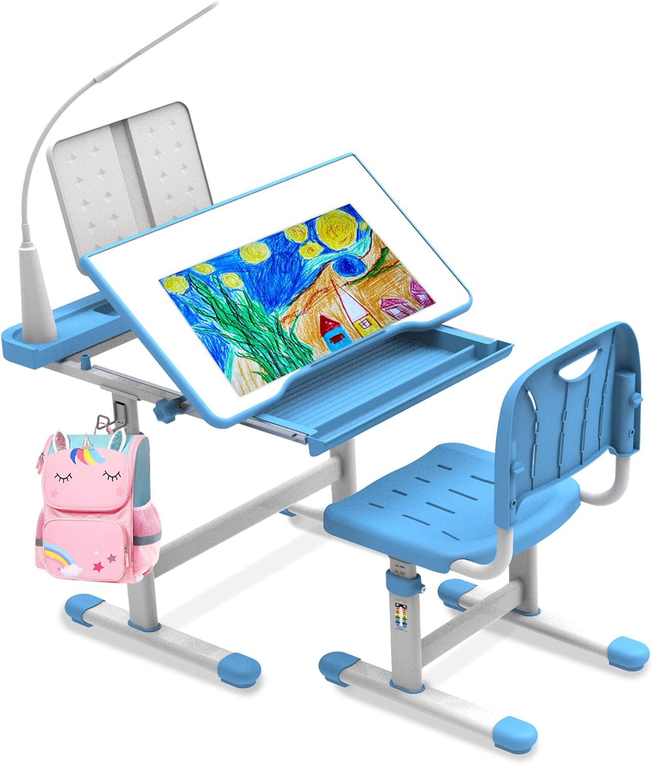 Kids Desk and Chair Set 58 Years Multi Functional Kids School Desk