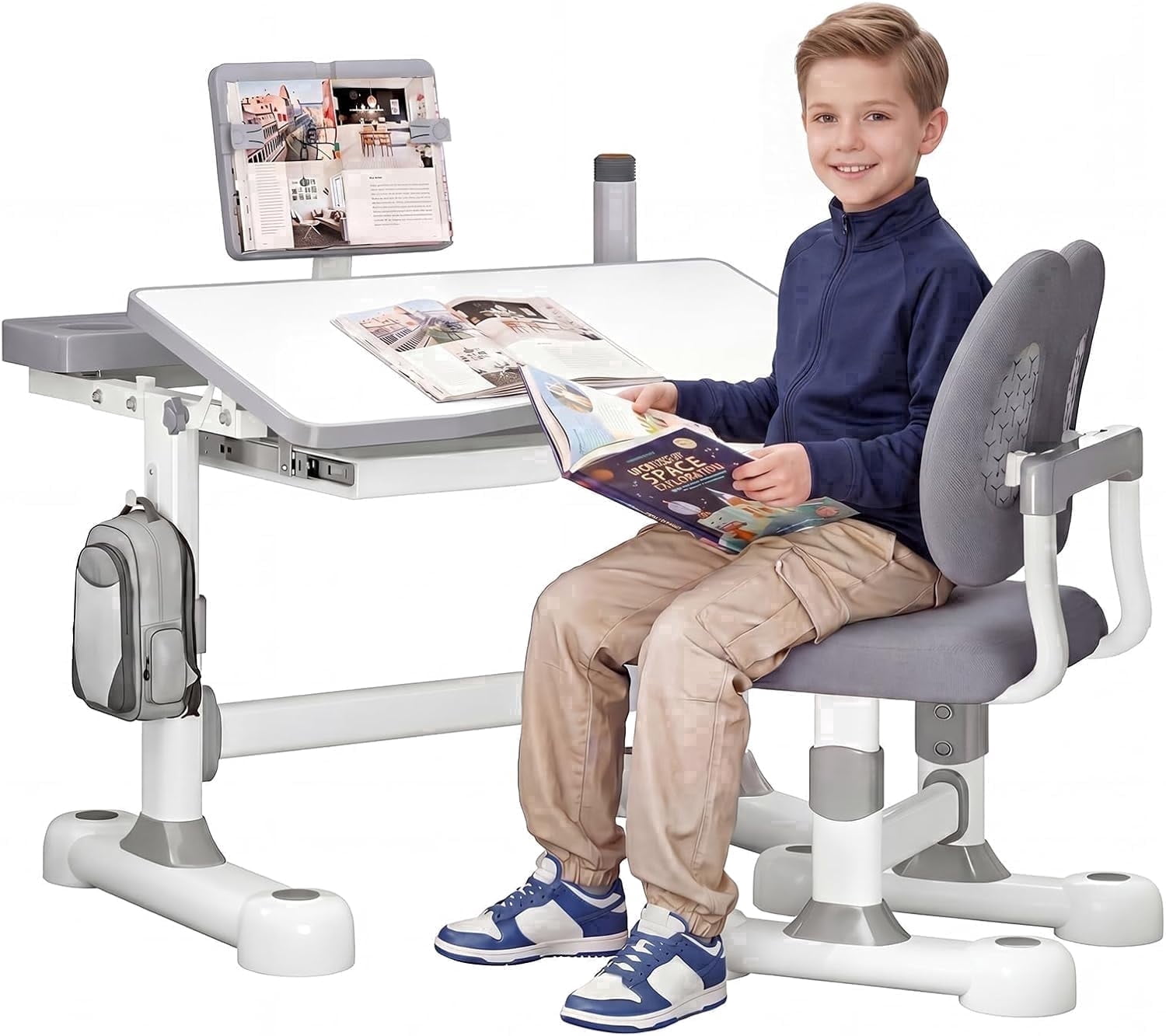 Vivo, Children's Height Adjustable Desk & Chair Set, DESK-V201B
