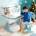 thumbnail image 1 of Kids Desk and Chair Set, Height Adjustable Children Study Desk, Golden Distance Preventing Myopia Design, Children Study Desk with Spacious Storage Drawer for Boys Girls School Home Study Tool, 1 of 10