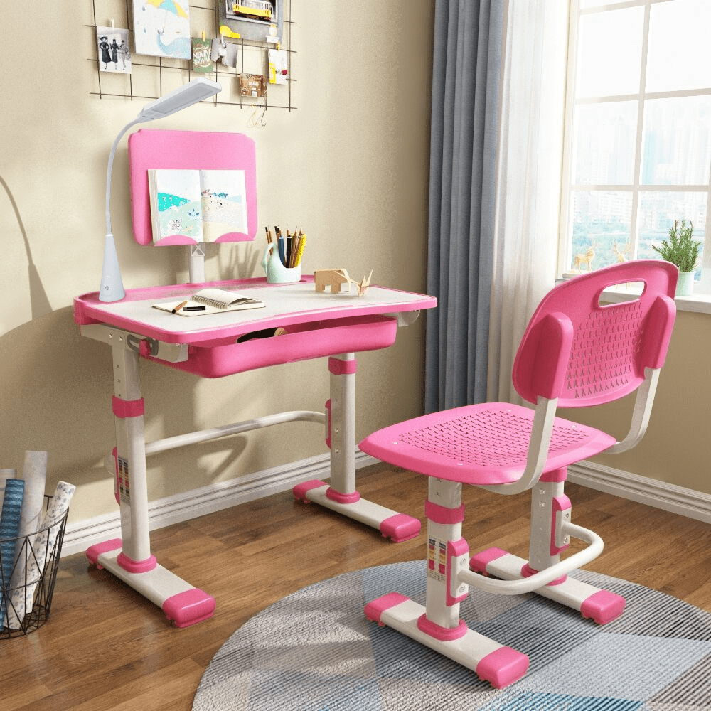 Kids Desk and Chair Set Height Adjustable Children's Learning Study ...