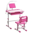 thumbnail image 1 of Kids Desk and Chair Set, Height Adjustable Kids School Desk with 0-40° Tilt Desktop, Reading Stand and Pull-Out Drawer, Desk for Kids Ages 3-15 Boys & Girls, Pink,, 1 of 10