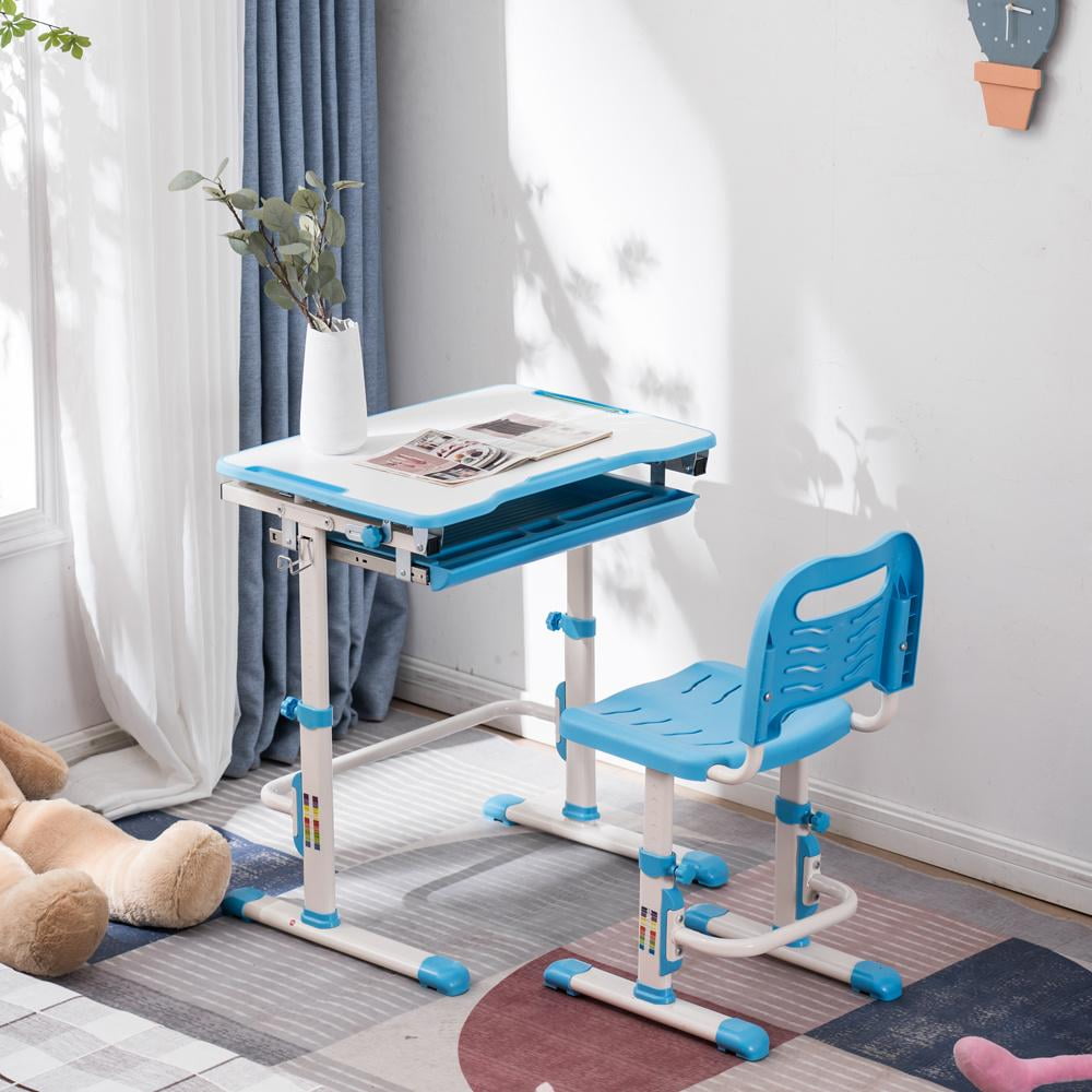 Kids Desk and Chair Set Height Adjustable Children Study Table